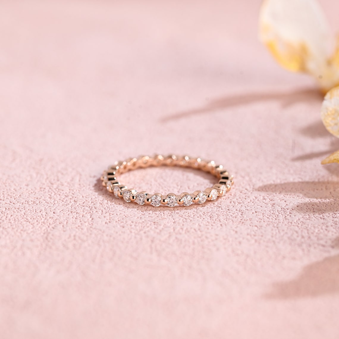 Full Eternity Wedding Band Featuring 0.8 TCW Round Moissanite 1