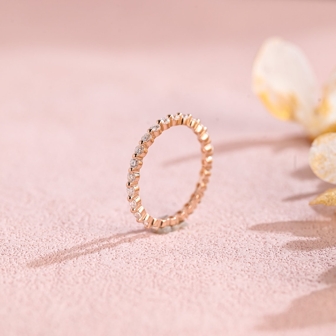 Full Eternity Wedding Band Featuring 0.8 TCW Round Moissanite 3