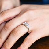 1.0 CT Oval Moissanite Three Stone Engagement Ring - farrellouise