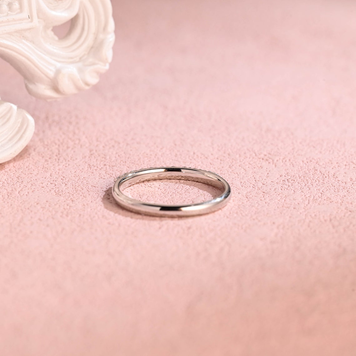 Half Eternity Wedding Band Featuring 0.35 TCW Round Moissanite 7