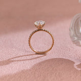 Pave Setting Engagement Ring Featuring 1.0 CT Round Moissanite 4