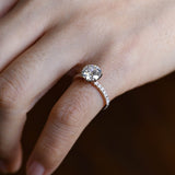 Pave Setting Engagement Ring Featuring 1.0 CT Round Moissanite 10