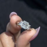 1.45 CT Radiant Moissanite Three Stone Engagement Ring - farrellouise
