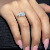 1.45 CT Radiant Moissanite Three Stone Engagement Ring - farrellouise