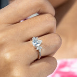 Cluster Style Engagement Ring Featuring 1.55 CT Pear Moissanite 1