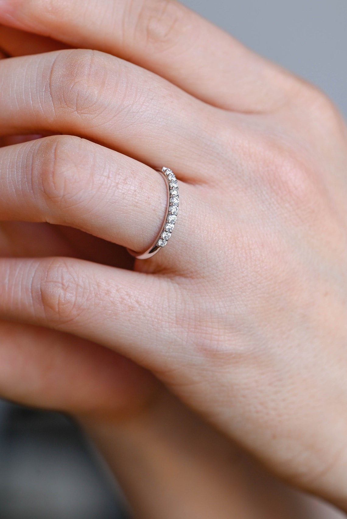 Half Eternity Wedding Band Featuring 0.35 TCW Round Moissanite 2