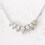 1.70 CT Pear Shape Moissanite Seven Stone Necklace 4