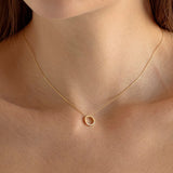 Circle 0.02 TCW Round Shape Moissanite Necklace 4