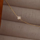 0.12 Carats Round Shape Moissanite Flower Style Necklace 5