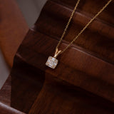 0.18 Carats Baguette & Round Cut Moissanite Square Necklace 3
