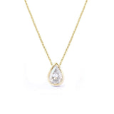 0.30 Carats Pear Shape Moissanite Bezel Setting Necklace 4