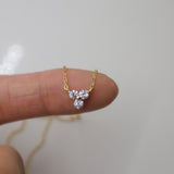 0.30 Carats Round Cut Moissanite Clover flower Necklace 2