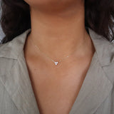 0.30 Carats Round Cut Moissanite Clover flower Necklace 3