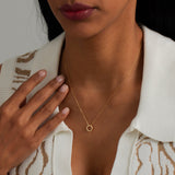 0.06 Carats Round Shaped Moissanite Circle Style Necklace 6