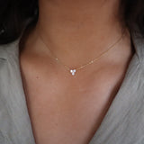 0.30 Carats Round Cut Moissanite Clover flower Necklace 5