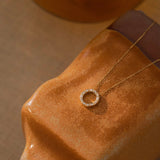 0.06 Carats Round Shaped Moissanite Circle Style Necklace 3