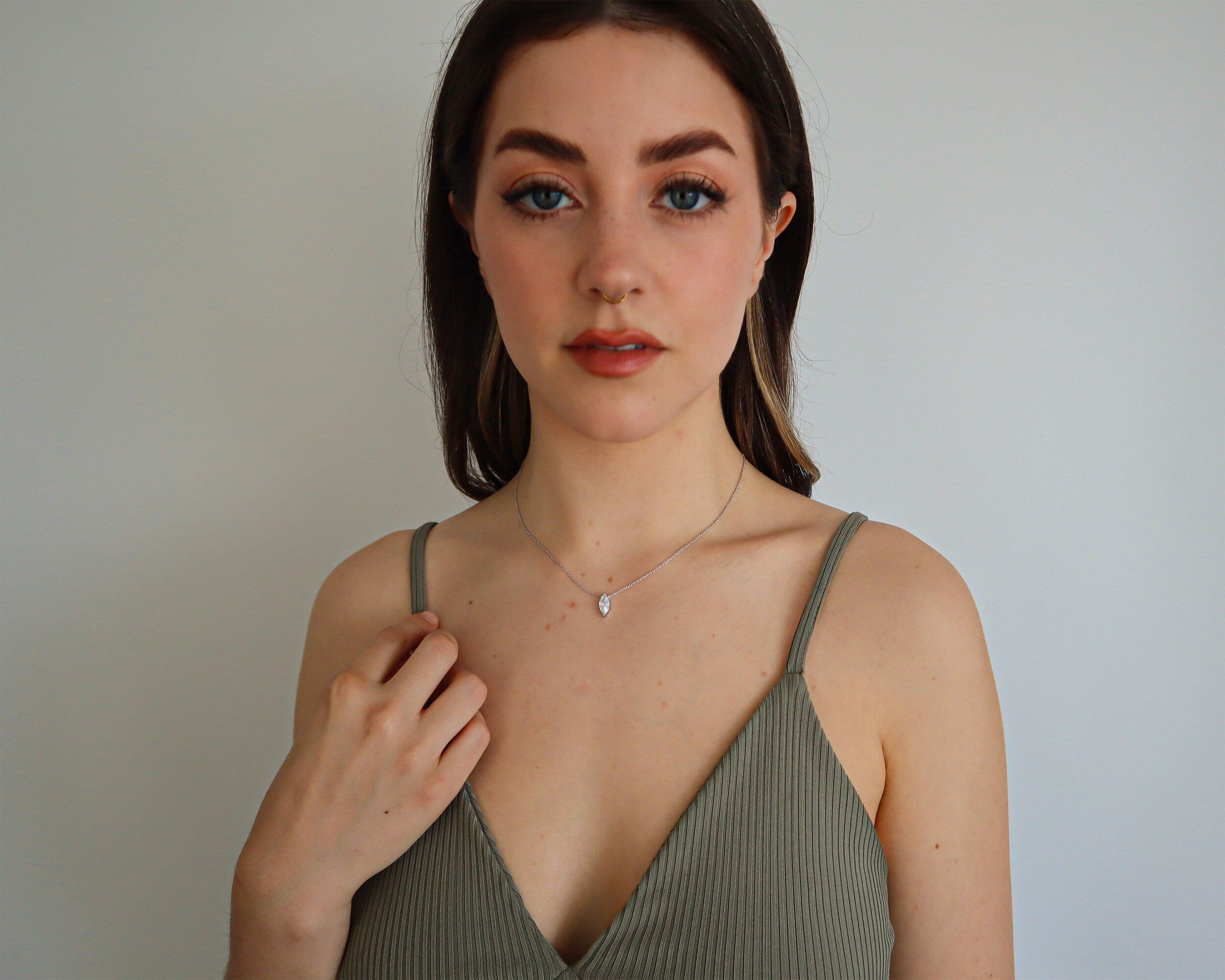 0.50 CT Marquise Shaped Moissanite Solitaire Necklace 2