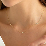 0.12 Carats Round Shape Moissanite Flower Style Necklace 7