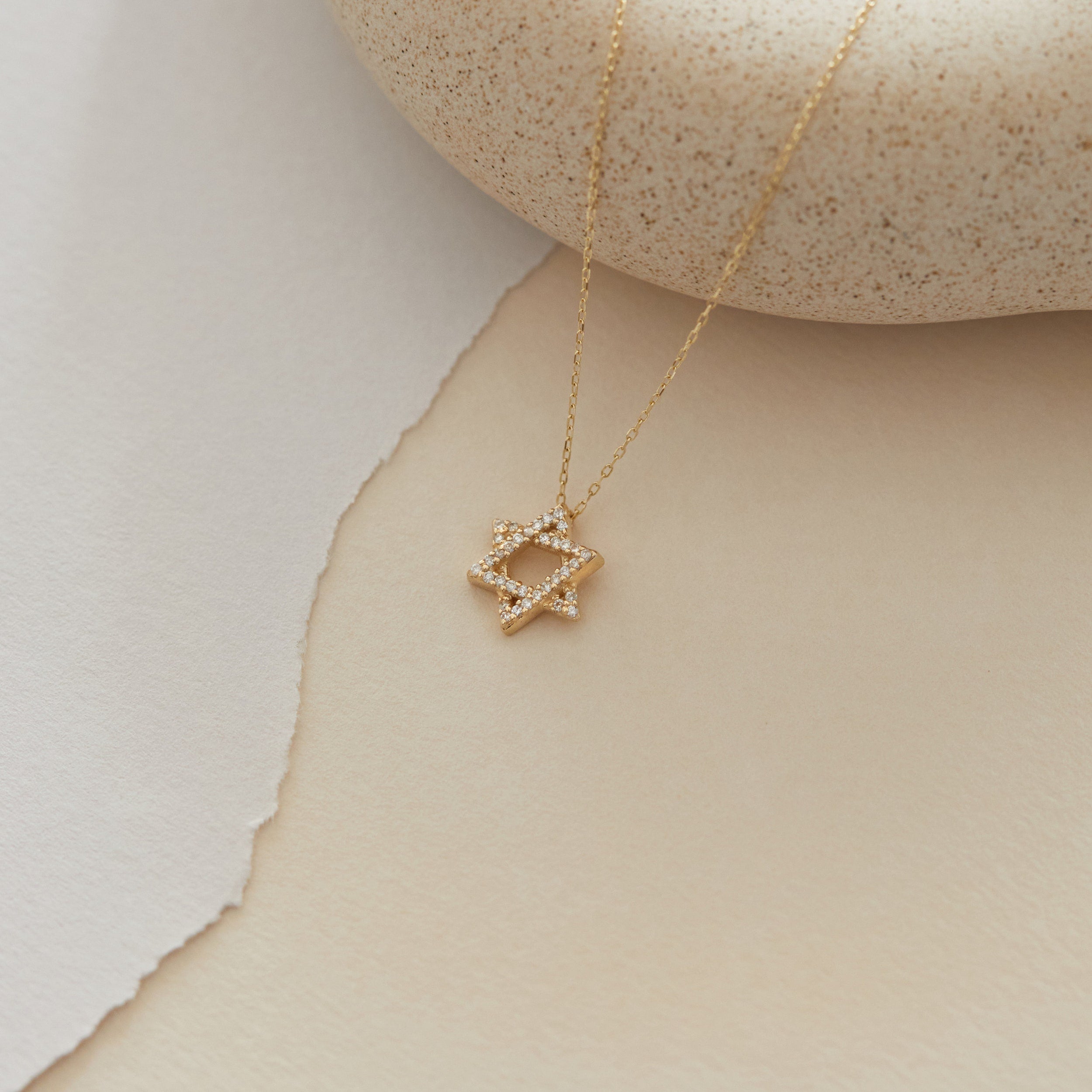 0.08 Carats Round Shape Moissanite Necklace With Star 1