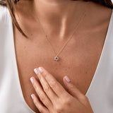 0.08 Carats Round Shape Moissanite Necklace With Star 2