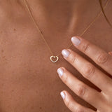 0.02 Carats Round Shaped Moissanite Heart Necklace For Her 4