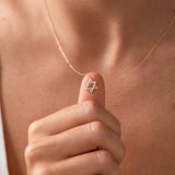 0.08 Carats Round Shape Moissanite Necklace With Star 5