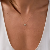 0.08 Carats Round Shape Moissanite Necklace With Star 6