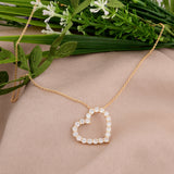1.75 Carats Round Shaped Moissanite Heart Style Necklace 1