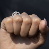 1.20 CT Pear Moissanite Three Stone & Pave Setting Engagement Ring - farrellouise