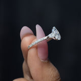 1.20 CT Pear Moissanite Three Stone & Pave Setting Engagement Ring - farrellouise