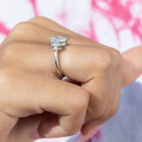 Cluster Style Engagement Ring Featuring 1.55 CT Pear Moissanite 6