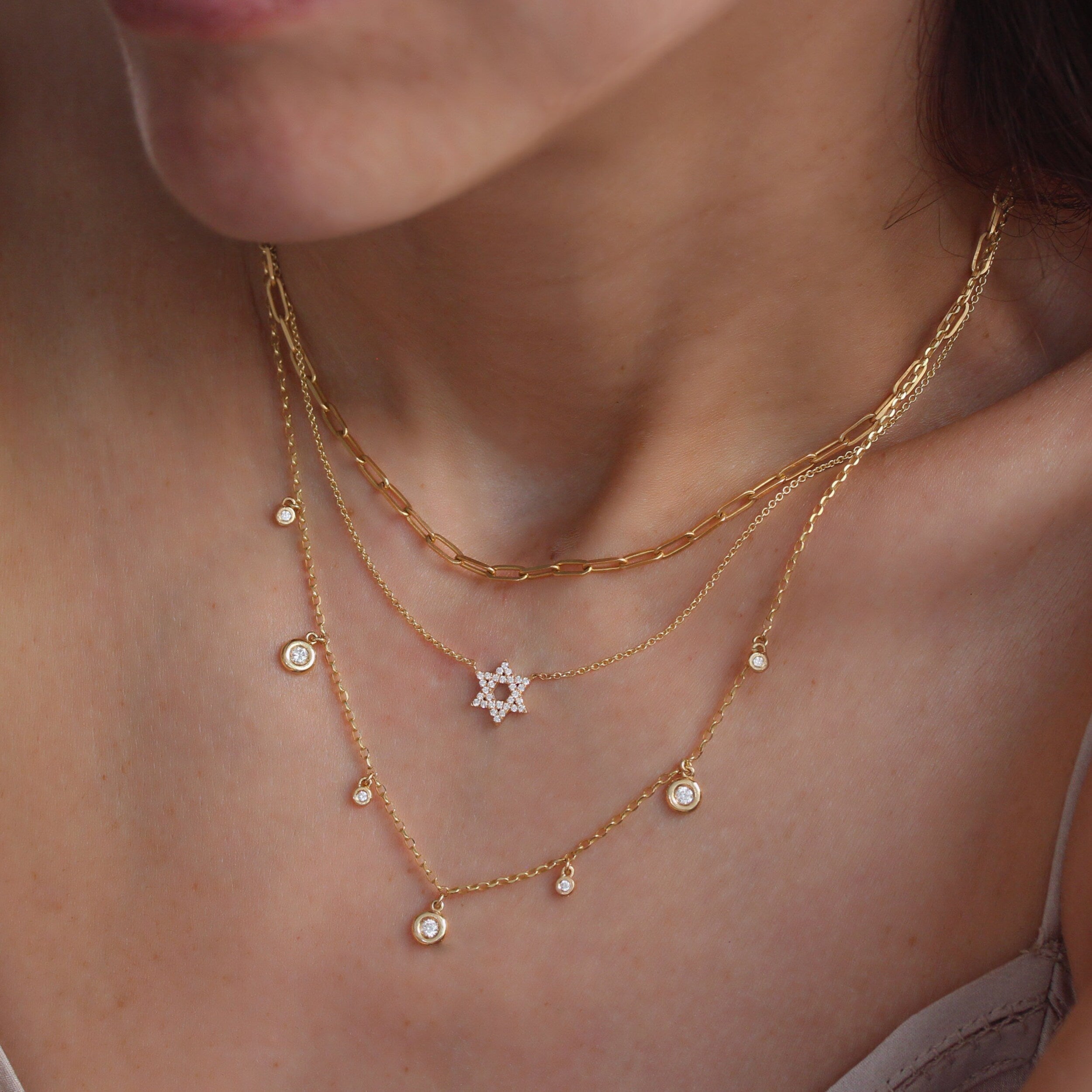 0.15 Carats Round Shape Moissanite Star Necklace For Her 5