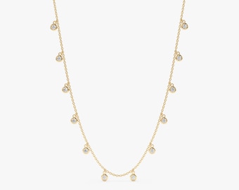 0.36 TCW Marquise Shape Moissanite Dainty Layer Necklace 9