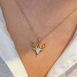 0.7 TCW Deer Shape Moissanite Necklace 6