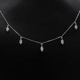 0.36 TCW Marquise Shape Moissanite Dainty Layer Necklace 10