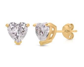 1.0 TCW  Heart Cut Moissanite Solitaire Stud Earrings 4