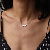 1.70 CT Pear Shape Moissanite Seven Stone Necklace 3