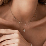 0.36 TCW Marquise Shape Moissanite Dainty Layer Necklace 5