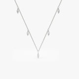0.36 TCW Marquise Shape Moissanite Dainty Layer Necklace 3