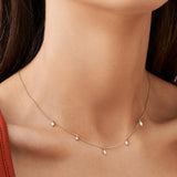 0.36 TCW Marquise Shape Moissanite Dainty Layer Necklace 7