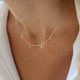 0.36 TCW Marquise Shape Moissanite Dainty Layer Necklace 6