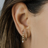 0.2 TCW Round Cut Moissanite Drop Style Earrings 2