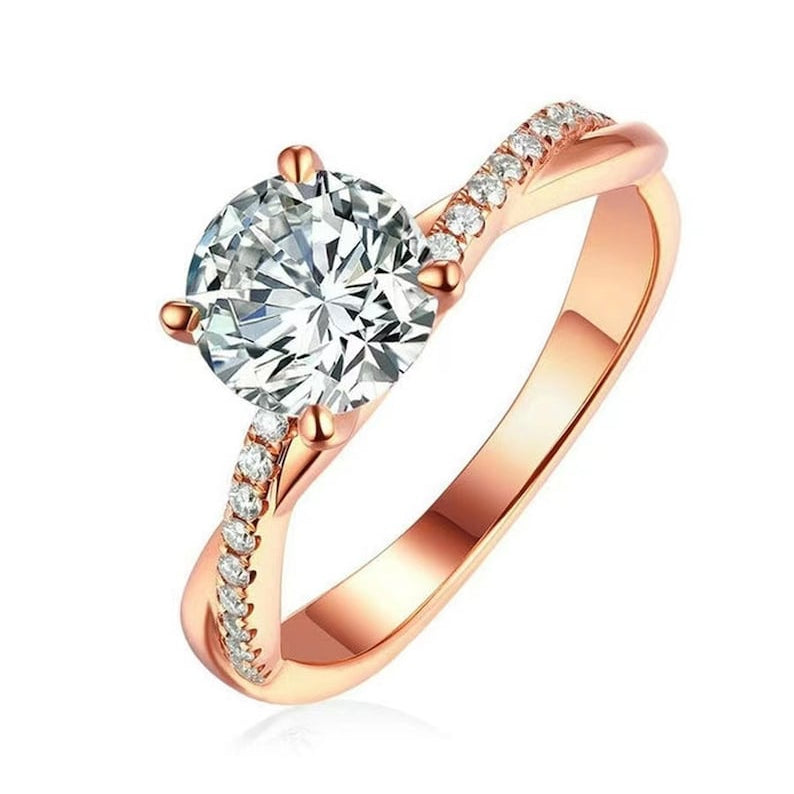 Round Twisted Pave Lab-Grown Diamond Engagement Ring