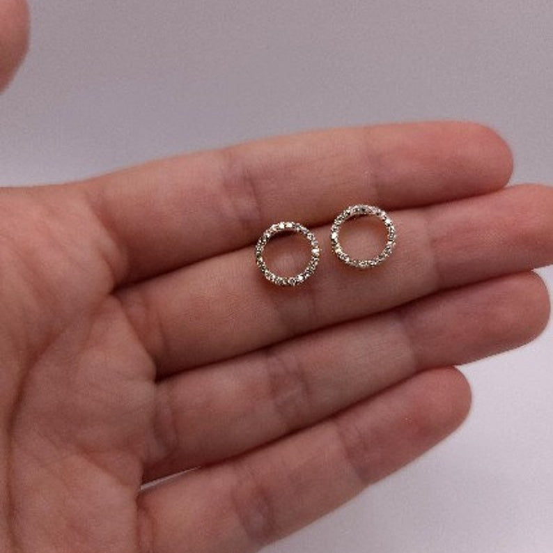 0.25 TCW  Round Cut Moissanite Stud Earrings 3