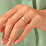 Cluster Engagement Ring Featuring 0.42 CT Oval Moissanite 2