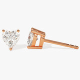 1.0 TCW  Heart Cut Moissanite Solitaire Stud Earrings 5