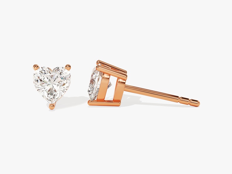 1.0 TCW  Heart Cut Moissanite Solitaire Stud Earrings 5