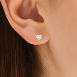 1.0 TCW  Heart Cut Moissanite Solitaire Stud Earrings 2