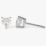 1.0 TCW  Heart Cut Moissanite Solitaire Stud Earrings 6