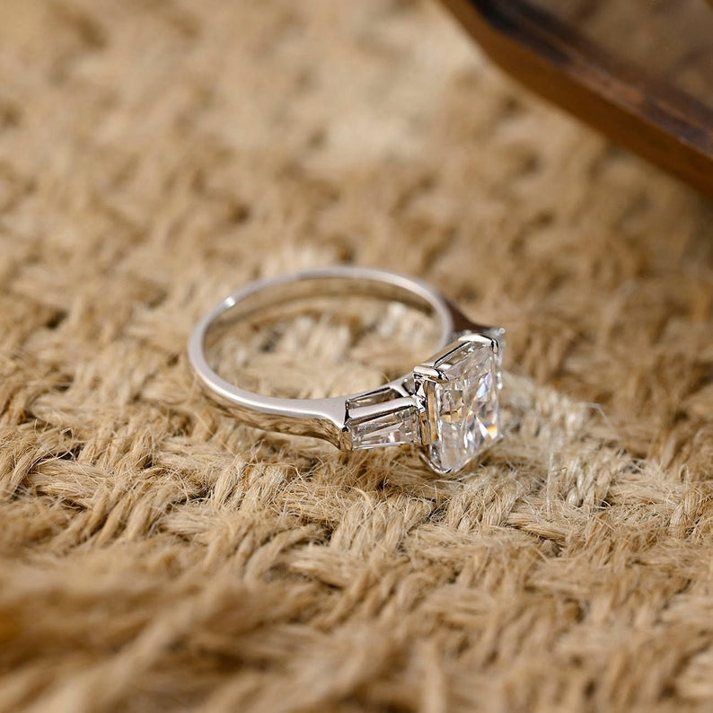Radiant Three Stone Lab-Grown Diamond Engagement Ring